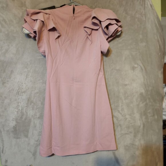 Elliatt Nordstrom Rare Chic Elegant Tanner Blush Pink Ruffle Sleeve Mini‎ Dress - Picture 3 of 8